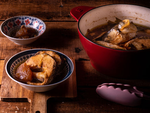 鹹冬瓜滷烏魚(食譜影片) | Braised Mullet with Salty Winter Melon