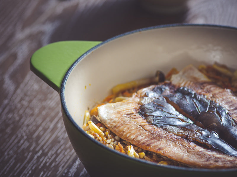 百菇虱目魚肚炊飯 : 一鍋搞定簡單美味又營養