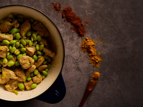 咖哩雞丁炒毛豆(食譜影片) | Stir-fried Curry Chicken with Edamame