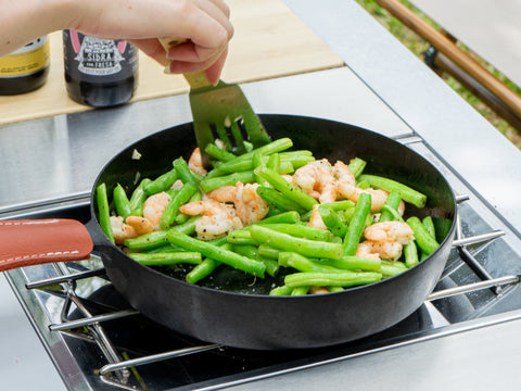 蒜味蝦佐四季豆 : 露營不敗野炊料理